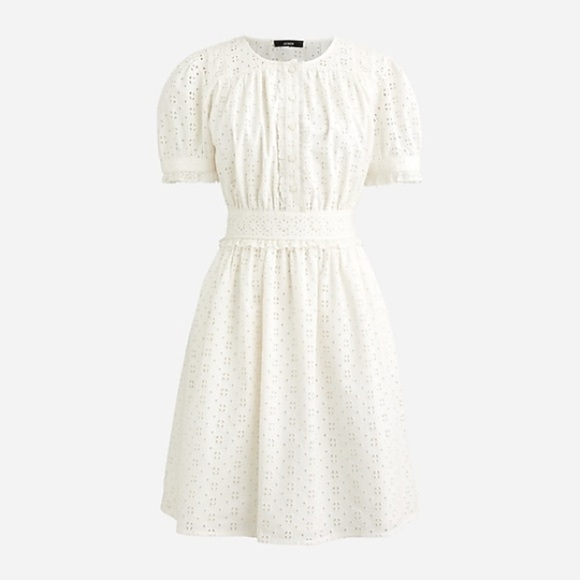 J Crew Button-front mini dress in eyelet. - Picture 1 of 4